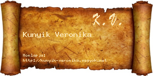 Kunyik Veronika névjegykártya